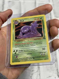 Muk 28/62 1999 Fossil Set Pokemon Card Vintage WOTC Non Holo Rare - LP Nintendo - Image 2