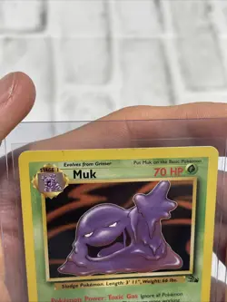 Muk 28/62 1999 Fossil Set Pokemon Card Vintage WOTC Non Holo Rare - LP Nintendo - Image 3