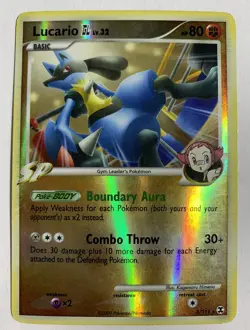 Lucario GL 8/111 MP Rising Rivals Reverse Holo Vintage Pokemon Card TCG - Image 1