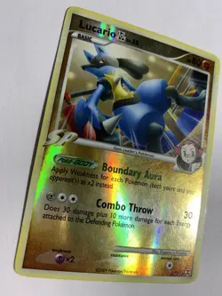 Lucario GL 8/111 MP Rising Rivals Reverse Holo Vintage Pokemon Card TCG - Image 3