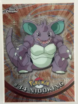 2000 Topps Chrome Pokemon Nidoking #34 Base Card - TV Animation Edition - Image 1