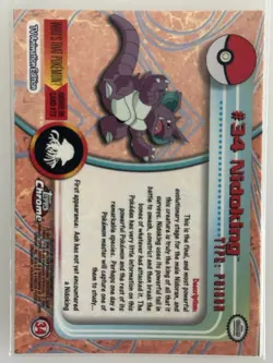 2000 Topps Chrome Pokemon Nidoking #34 Base Card - TV Animation Edition - Image 2