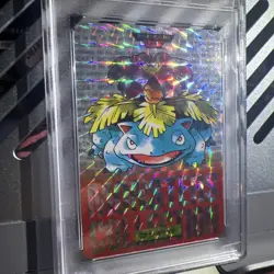 1996 Venusaur #3 Prism Carddass Vending Bandai Japanese Pokemon Card PSA 8 NM-MT - Image 3