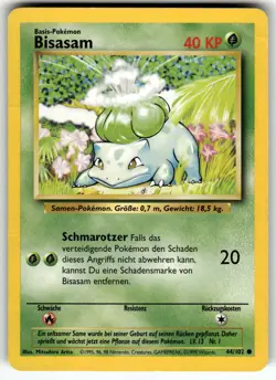 (German) Bulbasaur 044/102 Base Set LP- Pokemon Card TCG - Image 1