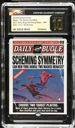 SCHEMING SYMMETRY Secret Lair Foil Daily Bugle Spider Man CGC Pristine 10 MTG - Image 1