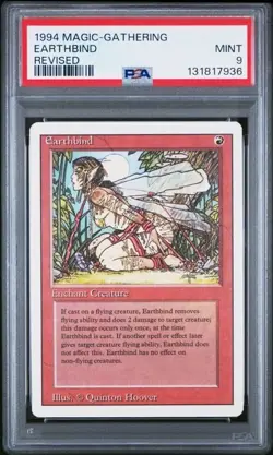 1994 Magic Gathering EARTHBIND Revised Edition, PSA 9 MINT! NEW SLAB! - Image 1