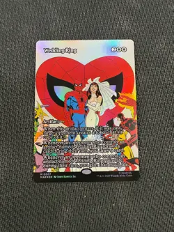 FOIL Borderless Wedding Ring MAR 0007 Eternal Mythic MTG Spider-Man - Image 1