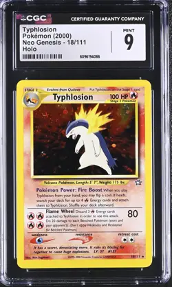 CGC 9 MINT Typhlosion 2000 Neo Genesis 18/111 Holo Pokemon Card - Image 1