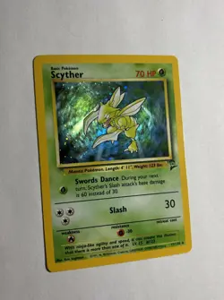 2001 Base Set 2 Scyther Holo 17/130 Rare WOTC Pokemon Card TCG NM Mint *Swirl!* - Image 2