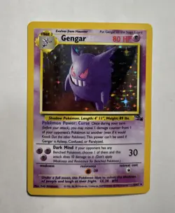 1999 Fossil Set Gengar Holo #5/62 Rare WOTC Pokemon Card TCG Original NM Mint! - Image 1