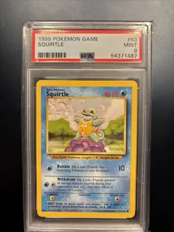 1999 Pokemon Game #63 Squirtle PSA 9 MINT - Image 1
