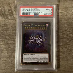 Yugioh Number 77: The Seven Sins PGL3-EN011 Gold Secret Rare 1st Ed PSA 9 Fresh - Image 1