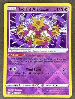 Radiant Alakazam 059/195 Silver Tempest Pokemon Card TCG NM+ - Image 1