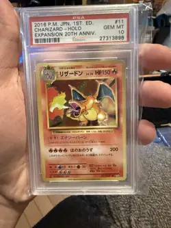 Pokemon Charizard Card 011/087 CP6 20th Anniversary Holo 1st Edition PSA 10 - Image 1