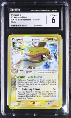 CGC 6 Pidgeot 2006 EX Holon Phantoms 14/110 Holo Pokemon Card - Image 1