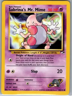 Sabrina's Mr. Mime 94/132 Non Holo Gym Heroes - Pokemon Card - NM - Image 1