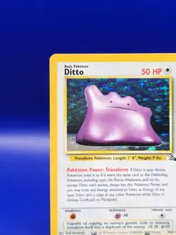Ditto 3/62 Fossil Set Holo Rare Pokemon Card Nintendo Pokemon TCG WOTC MP - Image 4