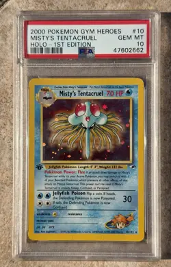 Pokemon 1st Edition Gym Heroes #10 Misty's Tentacruel Holo PSA 10 Card GEM MINT - Image 1