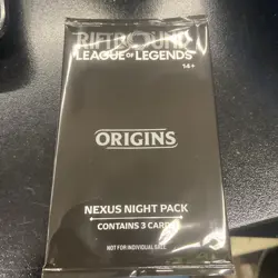 Riftbound Origins Nexus Night Pack Sealed English 3-Card Pack - Image 1