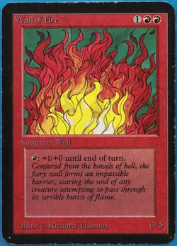Wall of Fire Alpha HEAVILY PLD Red Uncommon MAGIC MTG CARD (ID# 509122) ABUGames - Image 1