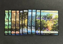 MTG Final Fantasy Chocobo Track Foil Lands FULL SET 10 Cards Sleeved NM - Image 1