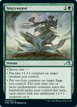 STORYWEAVE x4 mtg NM-M Kamigawa Neon Dynasty 4 Unc - Image 1