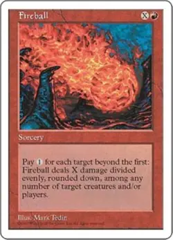 MTG Fireball (x4), 3 - 5th Edition; 1 - 4th Edition - Image 1