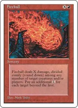 MTG Fireball (x4), 3 - 5th Edition; 1 - 4th Edition - Image 2