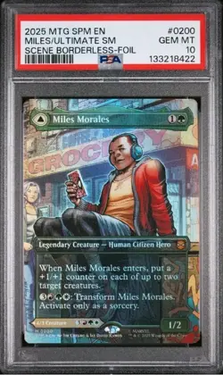 NM Borderless Foil Miles Morales, MTG, Marvel's Spider-Man, Magic, 200 - Image 1