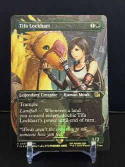 MTG Final Fantasy Tifa Lockhart Borderless Chocobo Track Foil #0567 FIN NM - Image 1