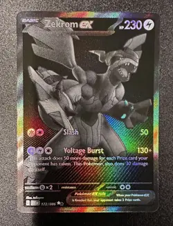 Pokemon Zekrom EX Black Bolt 172/086 SV10.5 BWR TCG Card NM+ - Image 1
