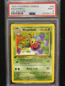 1999 Pokemon Jungle 1st Edition Weepinbell 48/64 PSA 9 Mint - Image 1