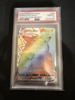 Pokemon Vivid Voltage Pikachu VMAX Rainbow Secret Rare Full Art 188 PSA 10 - Image 1