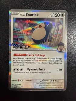 Hop's Snorlax (Prerelease) - Pokemon TCG SV09 #184 Black Star Promo - Image 1
