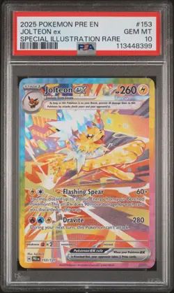 2025 POKEMON PRE EN-PRISMATIC EVOLUTIONS #153 JOLTEON EX PSA 10 - Image 1