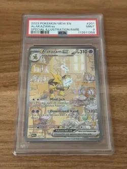PSA 9 MINT Alakazam ex 151 English SIR Full Art Holo 2023 Pokemon 201/165 - Image 1