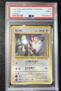 1998 Pokemon JAPANESE Vending Series 1 Clefairy Mint PSA 9 - Image 1