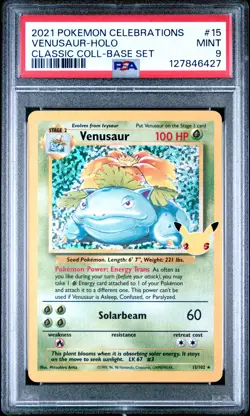 2021 Pokemon Celebrations Classic Collection #15 Venusaur Holo PSA 9 - Image 1