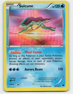 2016 Pokemon, BREAKpoint, #30/122 Suicune, Holo Rare - Image 1