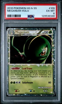 2010 POKEMON HEARTGOLD & SOULSILVER #109 MEGANIUM-HOLO PSA 6 - Image 1