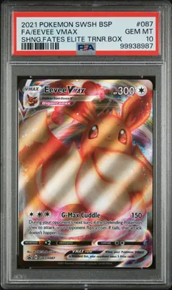 2021 POKEMON SWSH BLACK STAR PROMO #087 FULL ART/EEVEE VMAX PSA 10 - Image 1