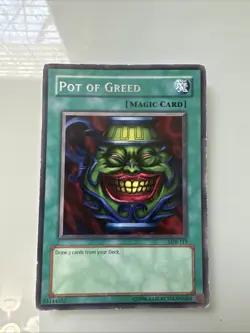 Yugioh - Pot of Greed LOB-119 Rare Original LP X1 - Image 1