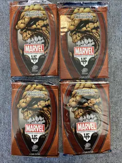 VS. SYSTEM Marvel Origins Trading Card Game, CCG 4 NEW Booster Packs - Image 1