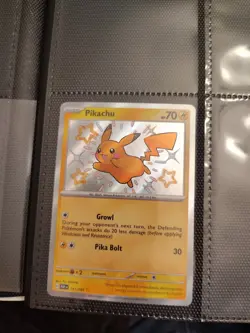 Pokemon TCG Pikachu TCG Holo Shiny Rare Card Paldean Fates 131/091 - Image 1