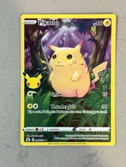 Pikachu 5/25 Pokemon Celebrations 25th Anniversary Illustration Full Art Card - Image 1