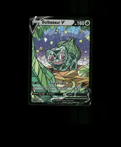 FAN-ART READ DESCRIPTION BELOW HOLO Bulbasaur Card Stained Glass Pokemon Card - Image 1