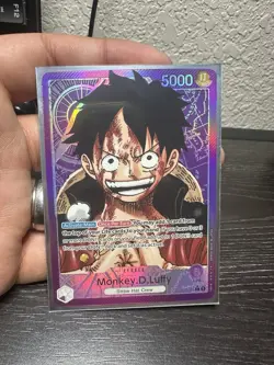 Bandai One Piece Card Game Monkey D. Luffy Leader Holo OP05-060 English - Image 1