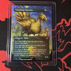 TRAVELING CHOCOBO MTG x Final Fantasy Borderless Chocobo Track Foil - Image 1