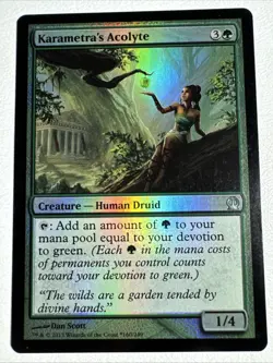 Karametra's Acolyte - LP (Foil - 2013 Holiday Gift Box Promo) #160 Theros MTG - Image 1