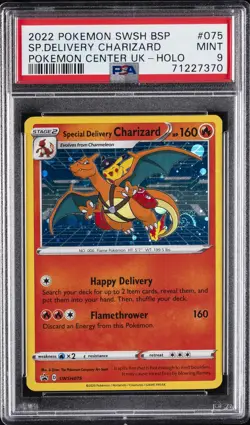 2022 POKEMON SWSH BLACK STAR PROMO #075 SPECIAL DELIVERY CHARIZARD-HOLO PSA 9 - Image 1